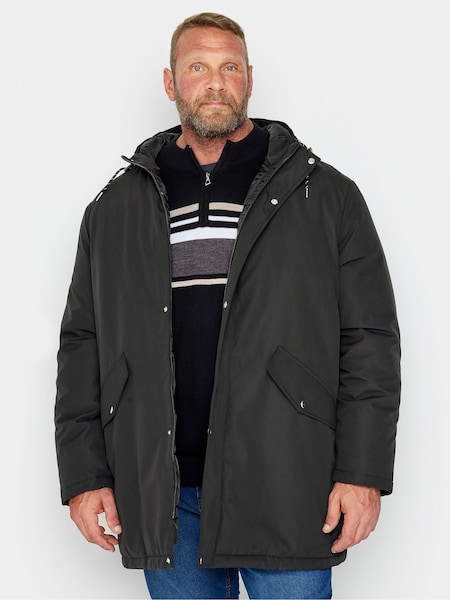 Negru - BadRhino Big & Tall Long Parka Jachetă (K76110) | 313 LEI