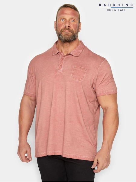 BadRhino Big & Tall Orange 100% Cotton Washed Jersey Polo Shirt (K76127) | €34