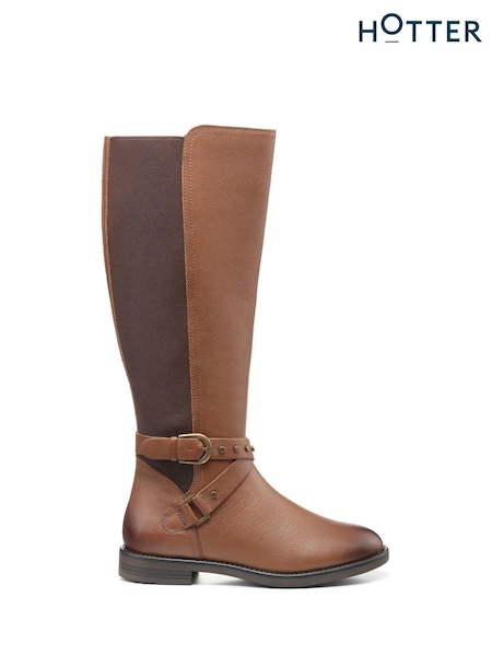 Hotter Brown Regular Fit Dana Zip Fastening Boots (K76166) | €88