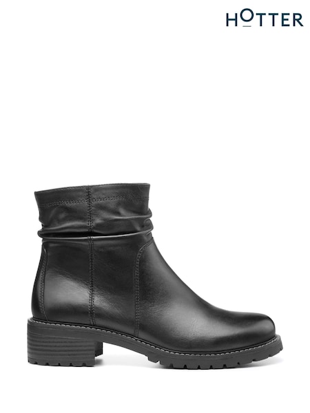 Hotter Black Brooke Zip Fastening Regular Fit Boots (K76199) | €72