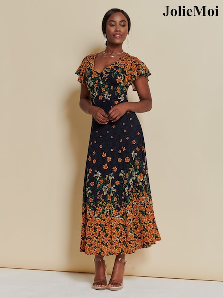 Jolie Moi Lace Floral Print Fit & Flare Maxi Dress (K76238) | 34 €