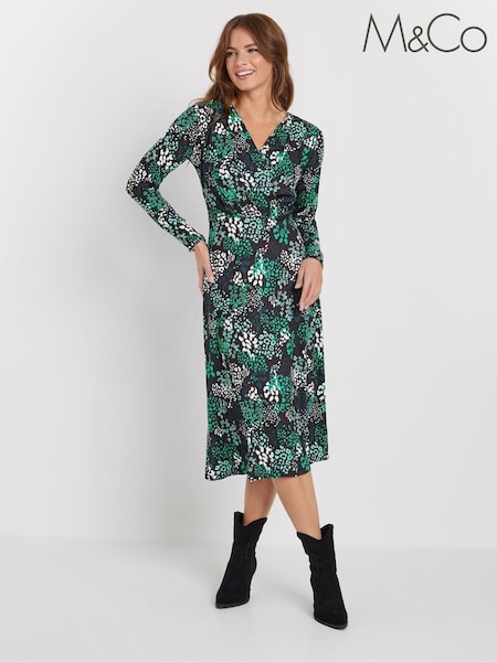 M&Co Green Long Sleeve Wrap Dress (K76261) | €60