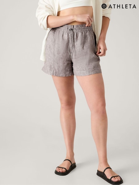 Athleta Beige Retreat Linen Shorts (K76351) | €39.50