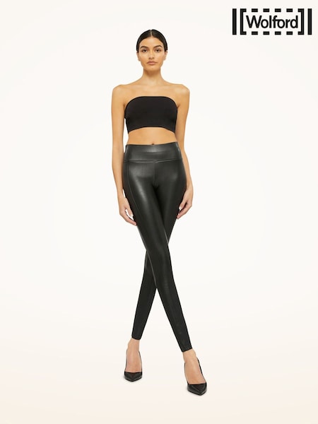 Wolford Black Forming Edie Vegan Leather Leggings (K76410) | €245