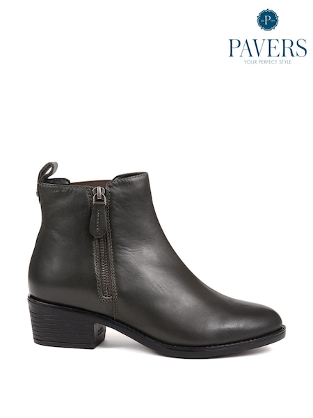 Pavers Van Dal Black Leather Heeled Chelsea Boots (K76414) | AED276