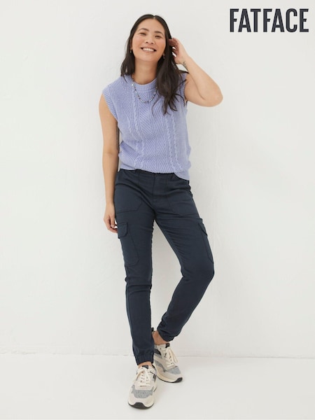 Bleumarin - Pantaloni tip cargo FatFace (K76507) | 196 LEI