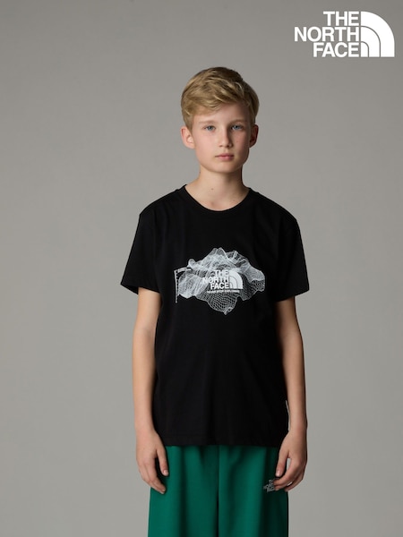 Negru - Tricou The North Face Topographic din 100bumbac 100% pentru băieți (K76699) | 125 LEI