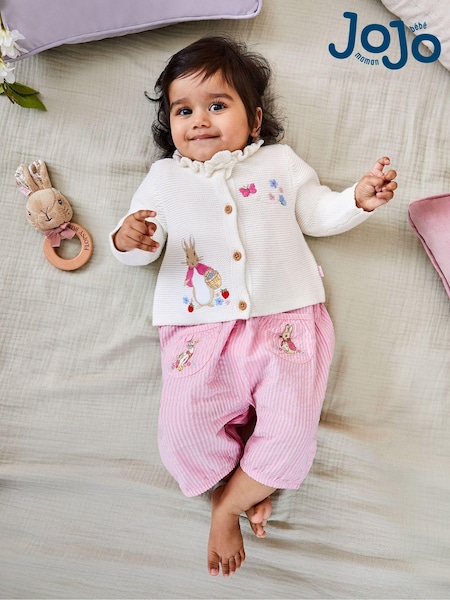 JoJo Maman Bébé Pink 2-Piece Peter Rabbit Pretty Sunsuit & Headband Set (K76932) | €48