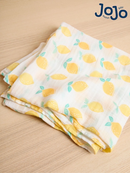 JoJo Maman Bébé Yellow Lemons Extra Large Muslin (K76950) | $22