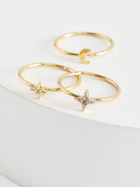 Orelia London Gold Plated Celestial Stacking Rings (K77230) | €14.50