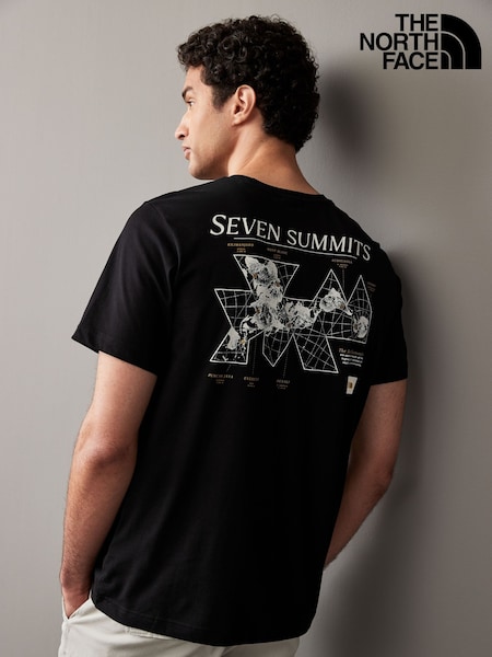 The North Face Black Topographic Back Print 100% Cotton T-Shirt (K77305) | 95 SAR