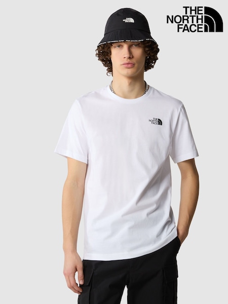 The North Face White Mens Short Sleeve Celebration Redbox 100% Cotton T-Shirt (K77347) | €20