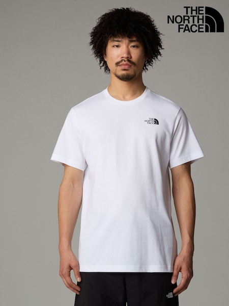 The North Face White Vertical Print 100% Cotton T-Shirt (K77438) | 15,610 Ft