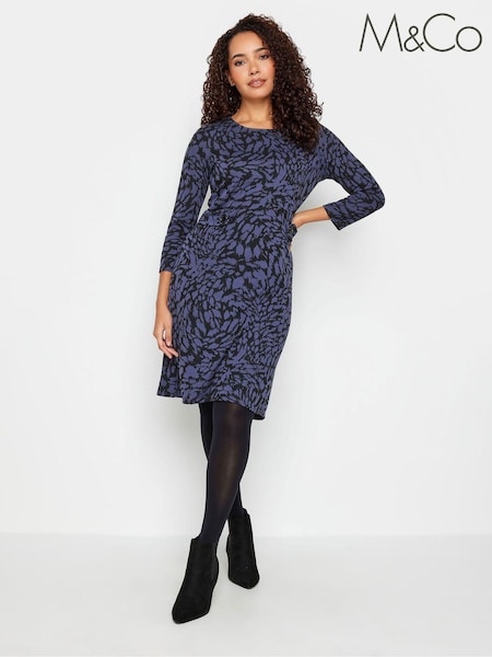 M&Co Blue Jacquard Shift Dress (K77487) | €22