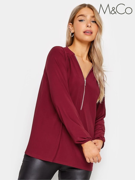 Morado - M&Co Zip Front Bellow Sleeve Top (K77510) | 38 €