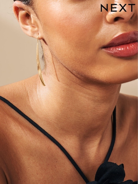 Guld ton - Pull Through Earrings (K77584) | kr130