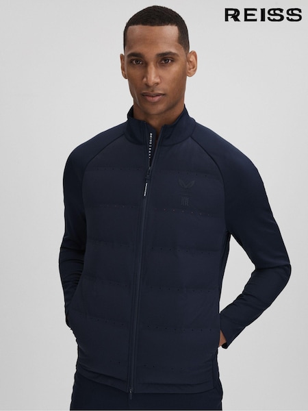 Mitternachtsblau - Reiss Cruze Castore Water Repellent Hybrid Quilted Jacket (K77588) | 262 €