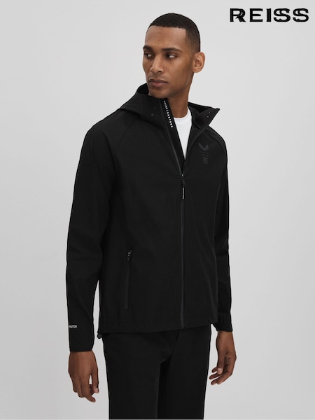 Reiss Onyx Black Adler Castore Water Repellent Running Jacket (K77609) | ₪1,443