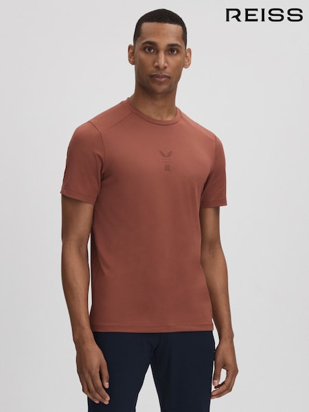 Reiss Rust Jax Castore Performance Crew Neck T-Shirt (K77612) | €45