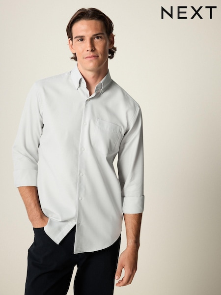 Light Grey Waffle Texture Single Cuff Shirt (K77888) | 72 QAR