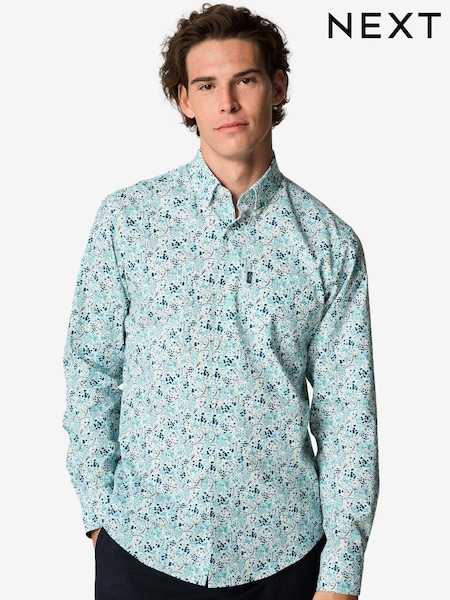 White/Blue Ditsy Floral Regular Fit (K77931) | AED61