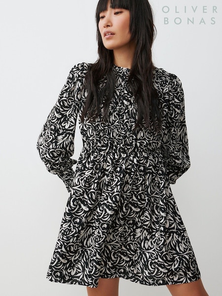 Oliver Bonas Black Swirl Mini Dress (K78042) | €44