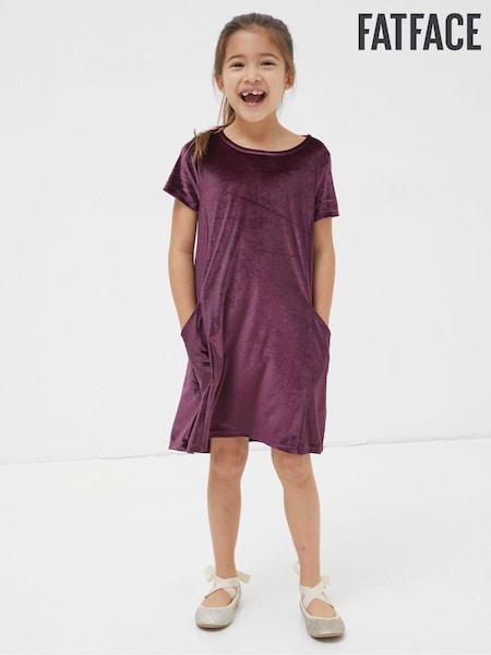 FatFace Purple Simone Velvet Dress (K78083) | €12.50