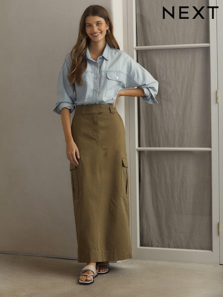 Khakigrün - Utility Midirock 100% Baumwolle (K78084) | 15 €