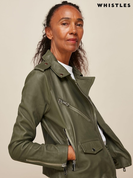 Whistles Agnes Pocket Leather Jacket (K78085) | 1,558 LEI