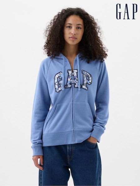 Gap Blue Floral Logo Zip Hoodie (K78143) | €27