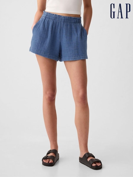Gap Blue Crinkle Cotton Pull On Short (K78178) | €20.50