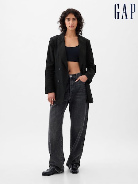 Gap Black Linen Cotton Belted Blazer (K78185) | €44