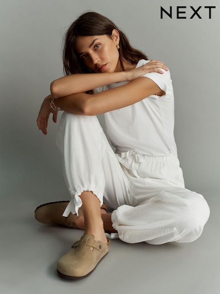 Alb - Linen Blend Parachute Trousers (K78294) | 121 LEI