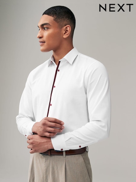 White Easy Iron Royal Oxford Long Sleeve Shirt (K78340) | €16
