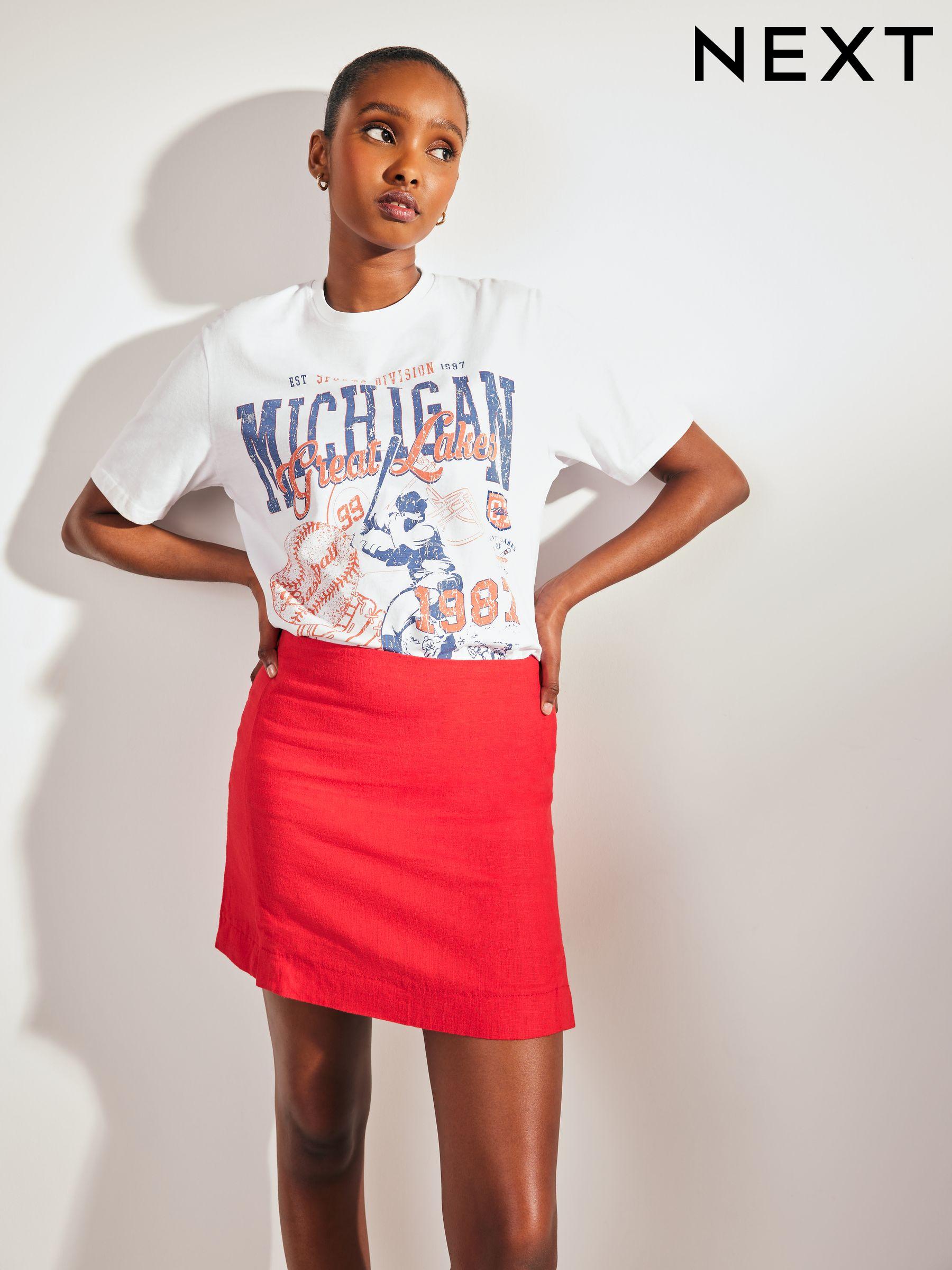 Red casual skirts top