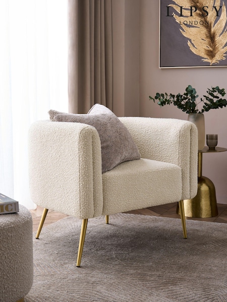 Lipsy Off White Snug Boucle Poppy Accent Chair (K78727) | €473