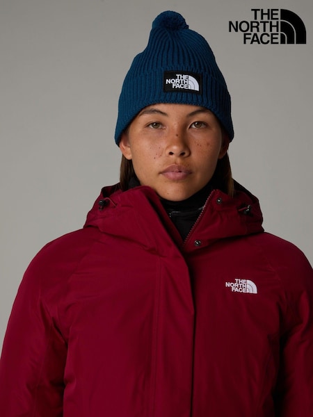 The North Face Blue Logo Box Pom Beanie (K78808) | €43