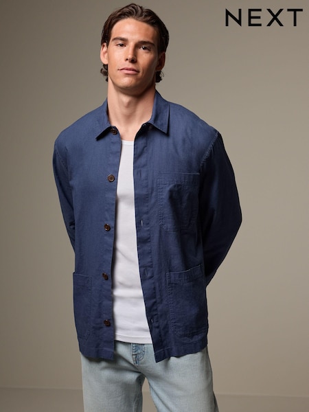 Albastru - Lenjerie de pat Blend Chore Cămașă-jachetă Overshirt (K78916) | 191 LEI