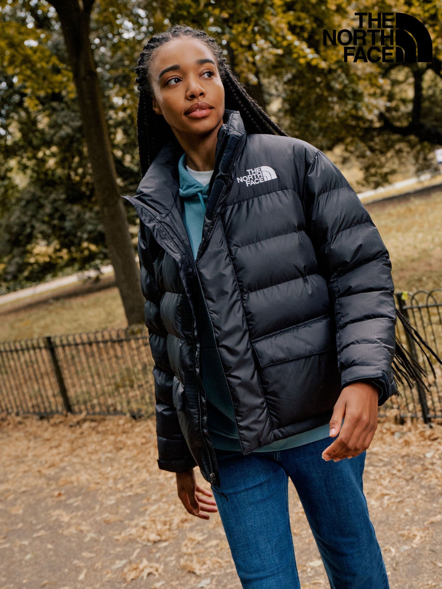 North face puffer jacket black womens clearance