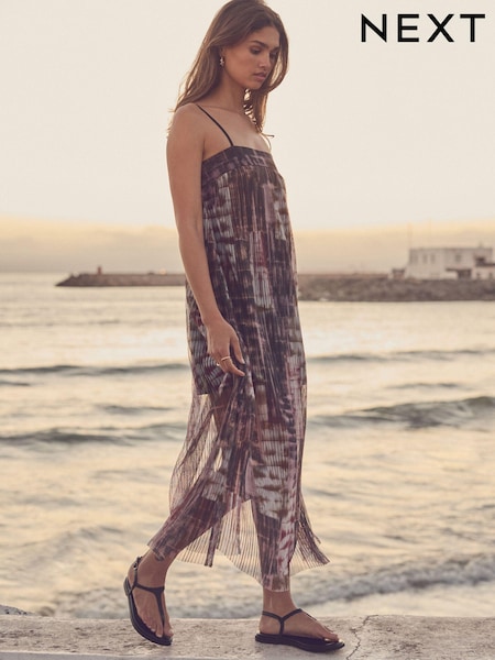 Черный/пурпурный - Mesh Strappy Dress (K79258) | €20