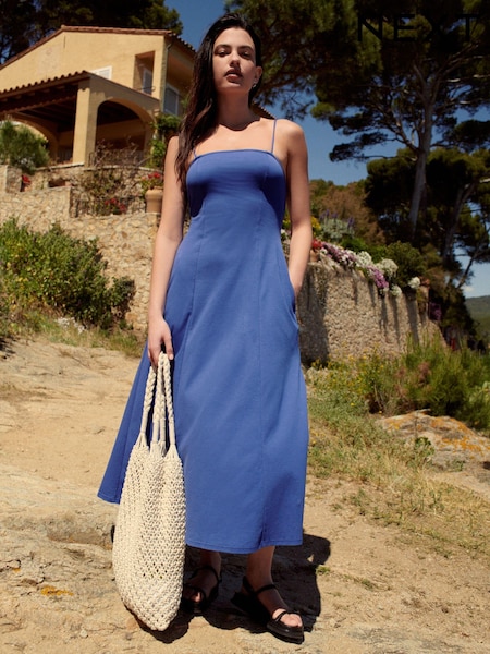 Blue 100% Cotton Jersey Summer Dress (K79317) | €25