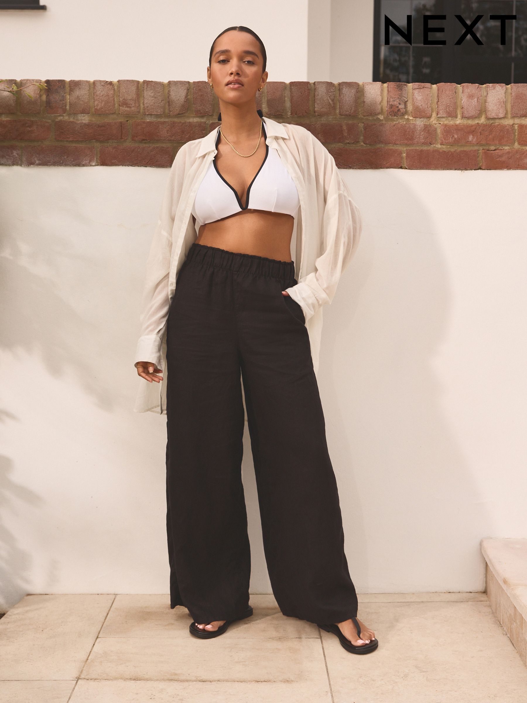 Womens tall wide leg linen pants cheap