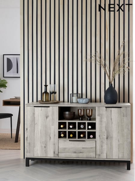Grey Bronx Oak Effect Wine Storage Sideboard (K79343) | €520