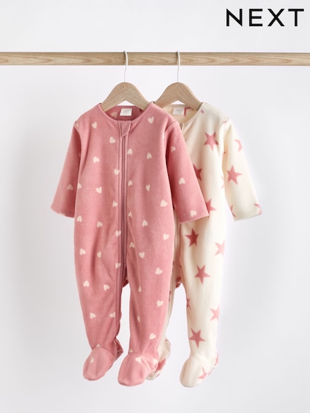 Rosa - Baby Microfleece Zip Sleepsuits 2 Pack (K79434) | 28 € - 30 €