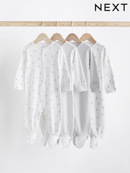 Blanco - Baby Delicate Animal Printed 100% Cotton Sleepsuits (0-2yrs) (K79483) | 25 € - 28 €