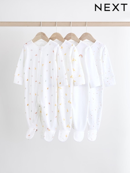 Weiß/Charaktermotiv in leuchtenden Farben - Baby 100% Cotton Sleepsuits (0-2yrs) (K79485) | 27 € - 30 €