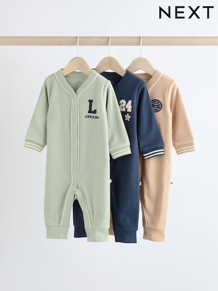 Green/Navy 3 Pack Baby Footless Sleepsuit (0mths-3yrs) (K79521) | € 19 - € 21
