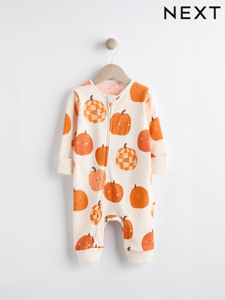 Orange Pumpkin Halloween 100% Cotton Baby Sleepsuit (0-3yrs) (K79523) | € 7 - € 9
