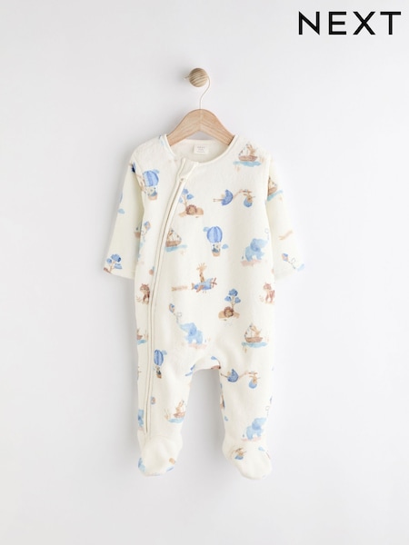 أبيض مطبوع - Baby Zip Fleece Sleepsuit (K79524) | ‏42 د.إ.‏ - ‏ 49‏ د.إ.