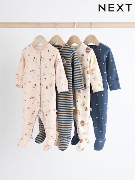 Espace neutre - Print Baby 100% Cotton Sleepsuits 4 Pack (0mths-2yrs) (K79528) | € 19 - 21 €
